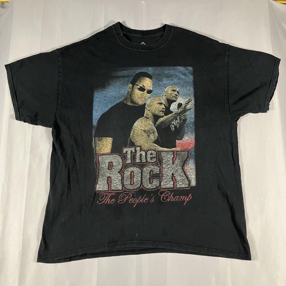 The Rock WWE Shirt Mens Large Black Peoples Champ Culture Kings Graphic Tee